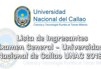 Ingresantes Examen General Universidad Nacional de Callao UNAC