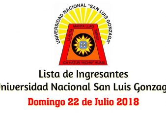 Lista de Ingresantes Universidad Nacional San Luis Gonzaga UNICA 2018