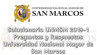 Solucionario san marcos UNMSM 2019-1