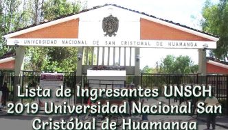 Lista de Ingresnates UNSCH 2019