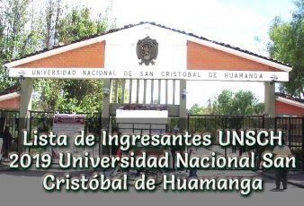 Lista de Ingresnates UNSCH 2019