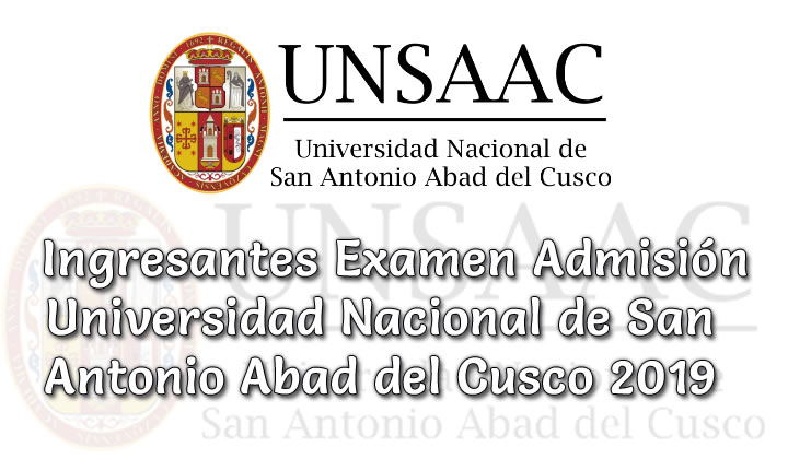 Ingresantes Examen admisión ordinario UNSAAC 2019