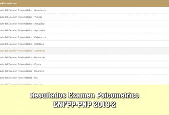 Resultados Examen Psicometrico ENFPP-PNP 2019-2