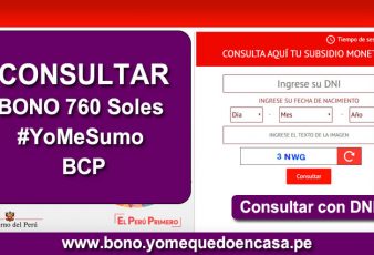 Consultar Bono BCP YoMeSumo 760 Soles