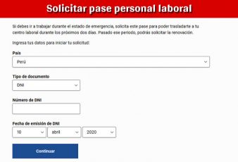 Solicitar pase personal laboral